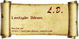 Lestyán Dénes névjegykártya