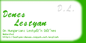 denes lestyan business card